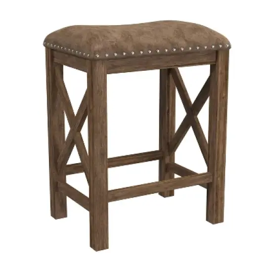 Set of 2 Willow Bend Counter Height Barstool Walnut/Brown- Hillsdale Furniture image {3}