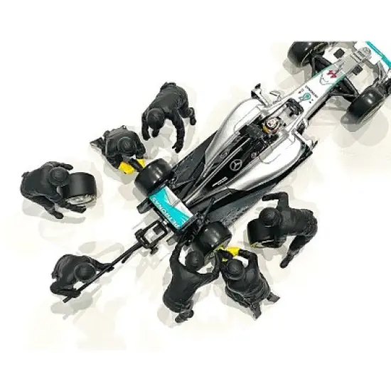 Formula One F1 Pit Crew 7 Figurine Set Team Black Release II for 1/18 Scale Models by American Diorama image {3}