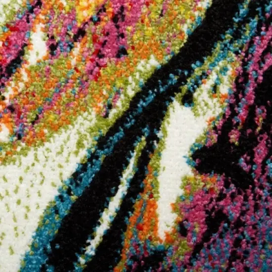 3'3"x4'3" Splash Kids' Rug White/Pink - Home Dynamix image {1}