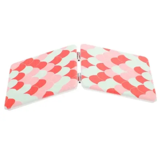 Unique Bargains Folding Makeup Mirror Red Pink 1 Pc image {4}