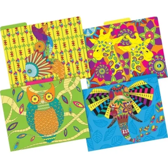 Barker Creek Bohemian Animals 14pt Letter-Size File Folders: Multicolored Paper, Top Tab, 50 Sheet Capacity, 36 Pack image {1}