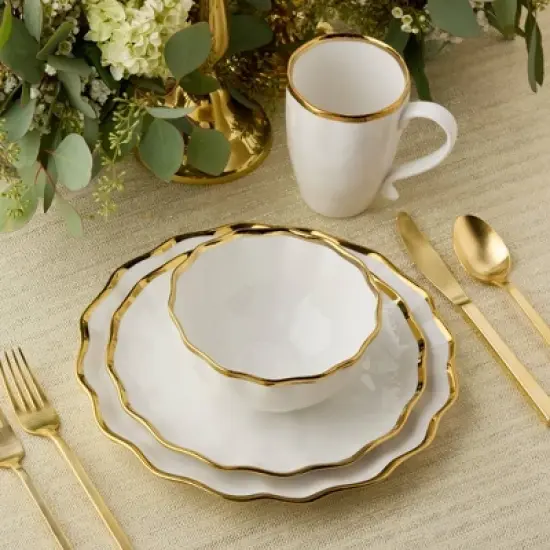 Certified International 16pc Regency Dinnerware Set Gold image {1}