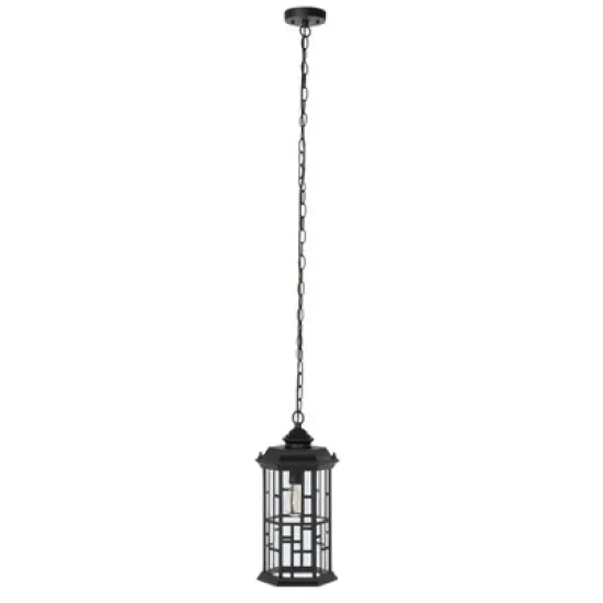 Carwen 8.3" Outdoor Pendant - PLT7009 - Black - Safavieh image {4}