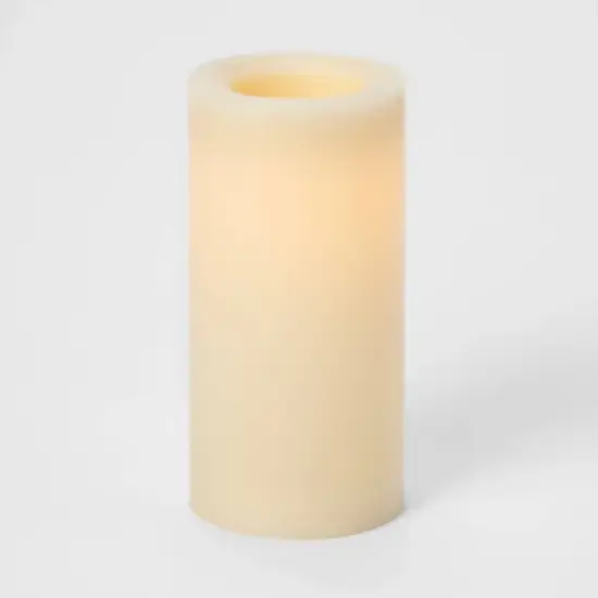 8" x 4" LED Flameless Black Wick Candle Cream - Threshold&trade; image {2}