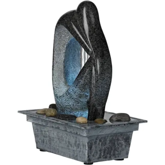 John Timberland Modern Tabletop Water Fountain with LED Light 10" Silhouette for Indoor Table Top Desk image {3}