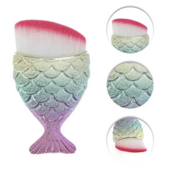 Unique Bargains Angled Mermaids Shape Foundation Brush 1 Pc image {2}
