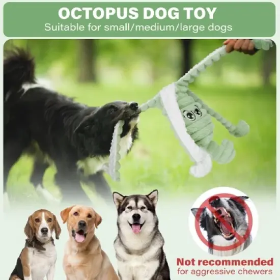 Prime Pets Dog Toys for Large Small Medium Dogs, 27" Extra Large Octopus Crinkle Squeaky Dog Chew Toy image {5}