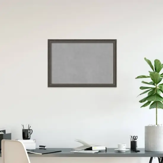 39"x27" Upcycled Framed Magnetic Board Brown/Gray - Amanti Art image {6}