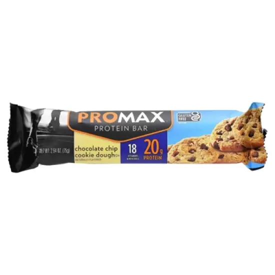 NuGo Nutrition ProMax Protein Bar, Chocolate Chip Cookie Dough, 12 Bars, 2.64 oz (75 g) Each image {2}