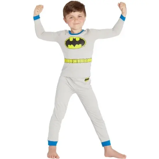 DC Comics Boys Batman Gray Costume Pajama Set image {4}