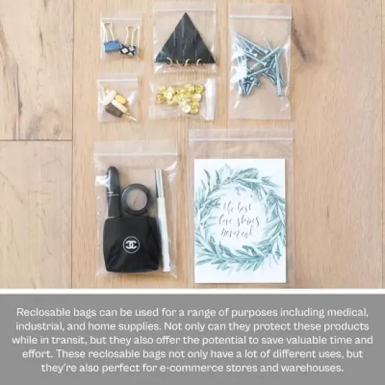 PSBM 1000 Clear 3" x 5" 2 Mil Reclosable Plastic Poly Bags for Jewelry and Storage image {4}