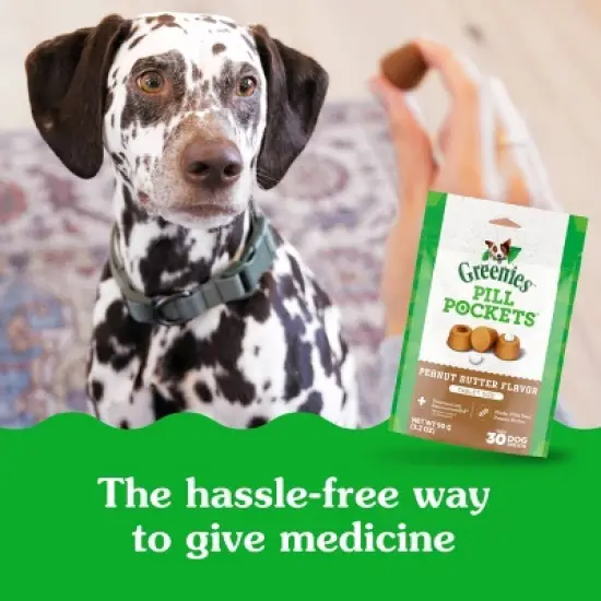 Greenies Chewy Dog Pill Pockets Peanut Butter Capsule Size Dog Treats image {6}