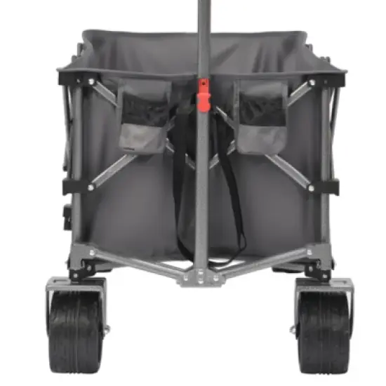FURNIinspire Outdoor Serving Carts Folding Wagon Cart Beach Wagon 450lb Heavy Duty Foldable Wagon for Camping Sports, Gray, 36.22"*22.05"*39.37" image {1}