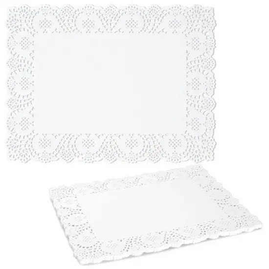 Juvale 100 Pack Rectangular Placemats for Cakes, Desserts, Baked Goods (White, 15.5 x 11.7 In) image {8}