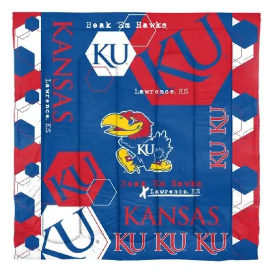 NCAA Kansas Jayhawks Hexagon Comforter Set image {1}