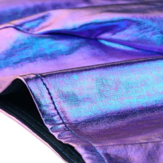 Allegra K Metallic Halter Neck Top for Women's Deep V Neck Backless Holographic Crop Tops image {4}