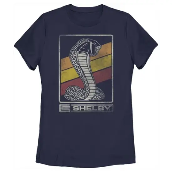 Women's Shelby Cobra Distressed Retro Striped Logo T-Shirt image {3}