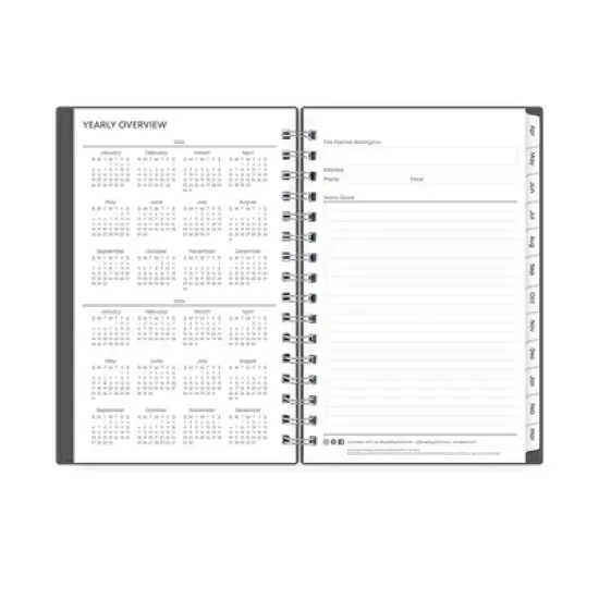 Blue Sky 5"x8" 2025-2026 Weekly/Monthly Wirebound 15-Month Planner Solid Gray image {6}