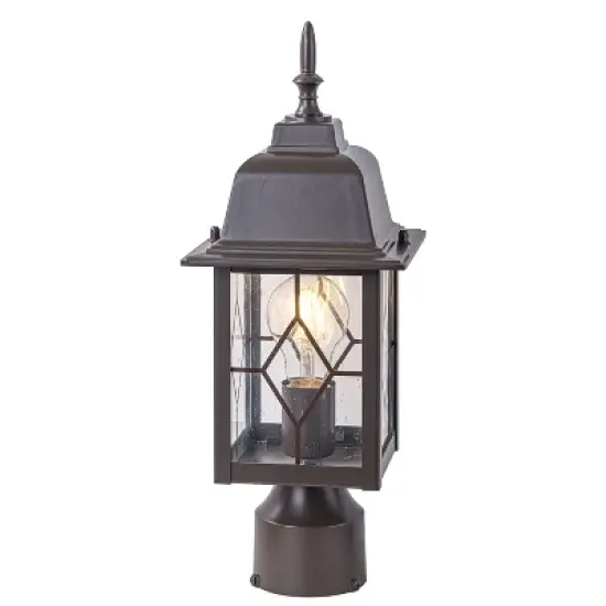 C Cattleya 16in Oil-Rubbed Bronze Outdoor Post Light with Seeded Glass for Walkway, Backyard or Garden image {8}