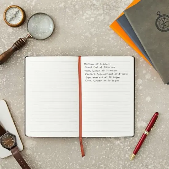 Paper Junkie 4 Pack A5 Lined Faux Leather Journal Nautical, Lay-Flat Notebooks for Men, 96 Sheets/192 Pages (4 Colors) image {1}