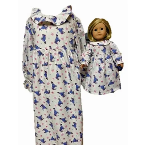 Doll Clothes Superstore Matching Girl And Doll Size 6 Flannel Nightgown image {1}