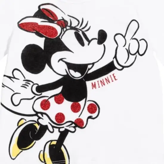 Disney Minnie Mouse Princess Ariel Baby Girls Bodysuit Graphic T-Shirt Mesh Skirt and Leggings 4 Piece Layette Set image {5}