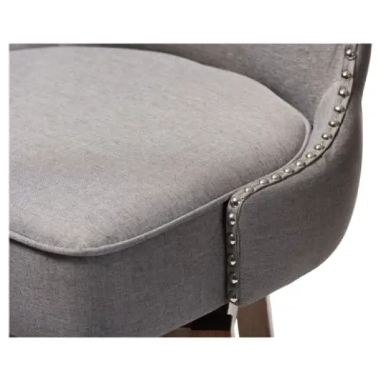 Gradisca Modern And Contemporary Wood Finishing Upholstered Barstools Set Of 2 - Baxton Studio image {4}