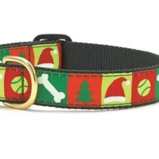 Up Country- Christmas List Style Dog Collar-Large (15-21&rdquo;); Wide 1&rdquo; image {1}