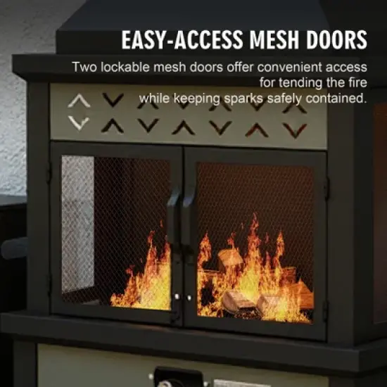 YARDSIGHT Iron Rectangular Gas Fireplace with Grey Heat Transfer and Black High-Temperature Powder Coating - Modern & Durable image {5}