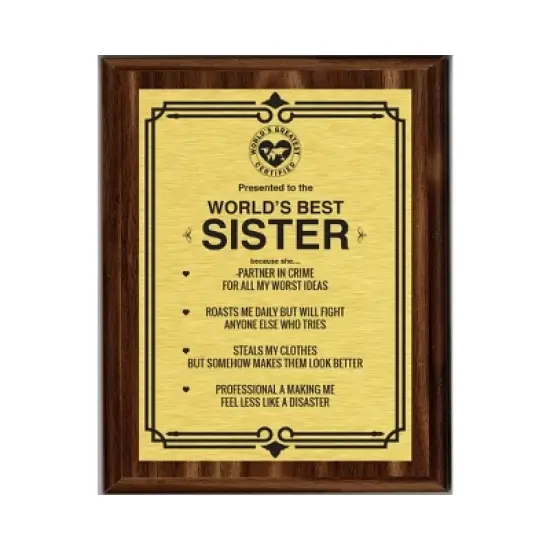 LEMONSODA Worlds Greatest Plaques (Best Sister in The World, Gold) image {4}