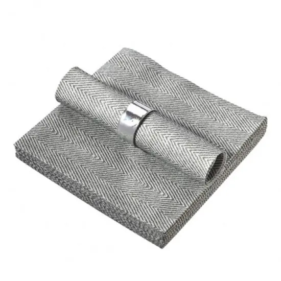 Silver Spoons Herringbone Linen Look Napkins for Events image {1}
