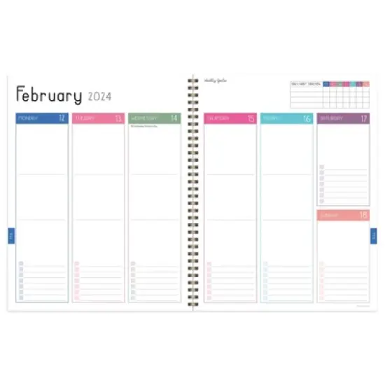 TF Publishing 2024 Weekly/Monthly Planner 11"x9" Pink Plum Blush & Petal image {2}