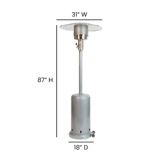 Merrick Lane Stainless Steel 7.5' Tall 40,000 BTU Outdoor Propane Patio Heater with Wheels image {10}