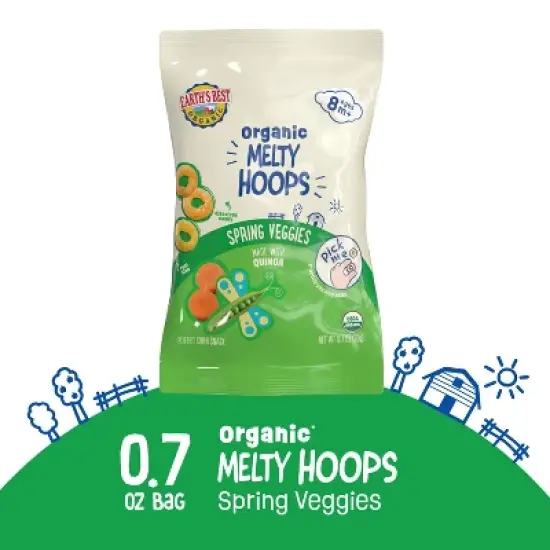 Earth's Best Melty Hoops Spring Veggies Baby Snacks - 0.7oz image {9}