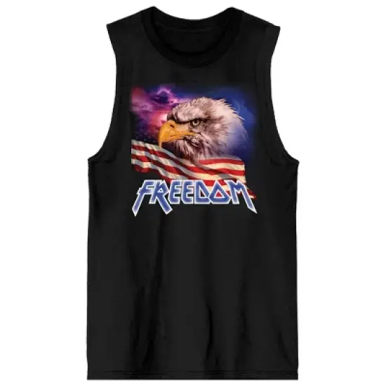 Americana Freedom Eagle Crew Neck Sleeveless Men's Black Tank Top image {3}