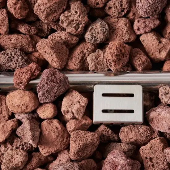 GDFStudio Dunnigan Outdoor 50,000 BTU Lightweight Concrete Rectangular Fire Pit Table, Natural Stone image {6}