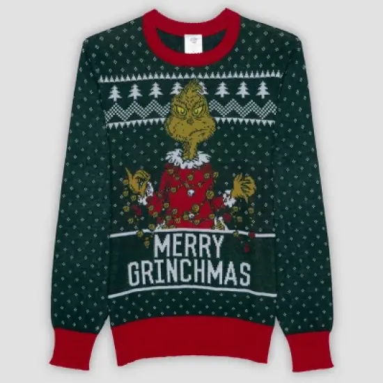Men's The Grinch Pullover Sweater - Green image {3}