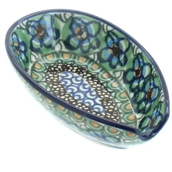 Blue Rose Polish Pottery 381 Ceramika Artystyczna Small Spoon Rest image {13}