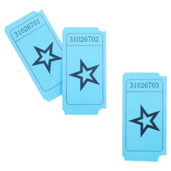 Juvale 2000-Count Numbered Blue Star Raffle Tickets, Single Ticket Roll for Party Events, Prize Reward, Fundraiser Drawing, Carnival, 2x1 in image {6}
