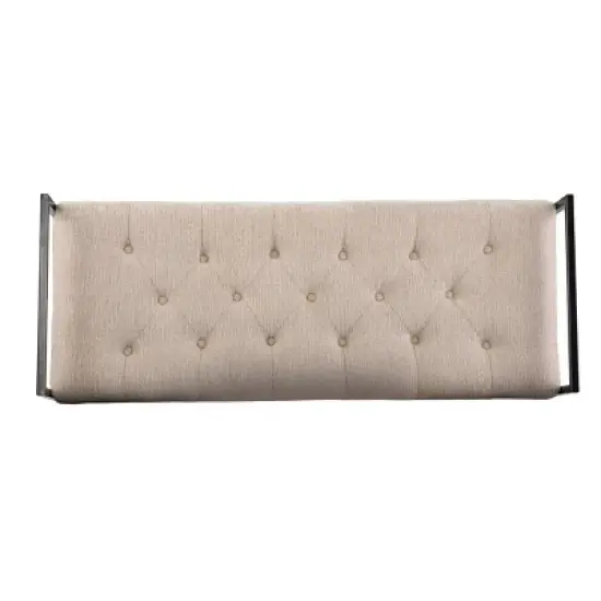 Tedges Upholstered Bench Beige/Gray - Aiden Lane image {5}