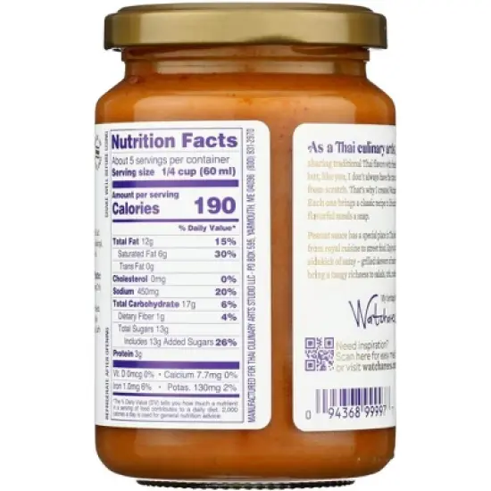 Watcharee's Thai Peanut Sauce - Case of 6/9.8 fz image {2}