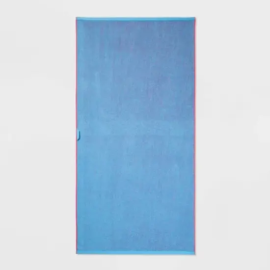 WOW Reversible Beach Towel Red - Sun Squad&trade;: 100% Cotton, Lightweight, Machine Washable, OEKO-TEX Certified image {2}