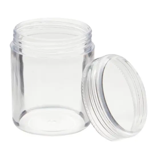 Juvale 35 Pack 1.2oz Clear Plastic Jars with Screw on Lids, Empty Containers for Storage of Nail Art Supplies, Beads and Jewelry image {5}