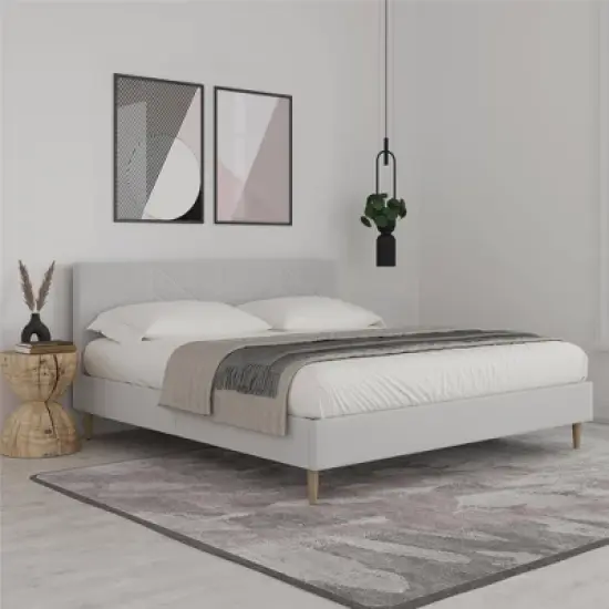 Venus Tufted Upholstered Bed Gray Linen - Room & Joy  image {1}