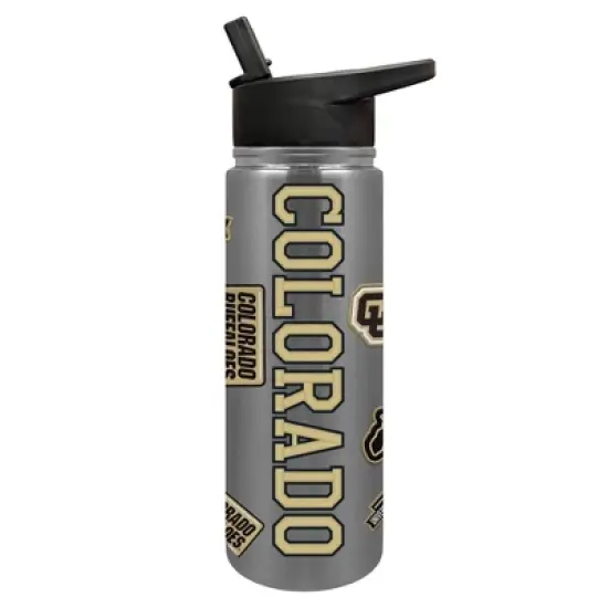NCAA Colorado Buffaloes Varsity Thirst Water Bottle - 24oz: Stainless Steel, Plastic Lid image {4}