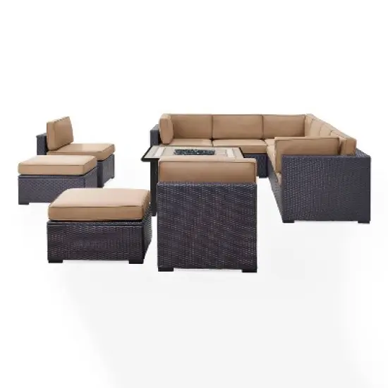 8pc Biscayne Outdoor Steel Conversation Set with Fire Table - Crosley
 image {8}