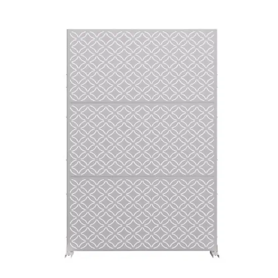 PexFix 72 in. x 47 in. Outdoor Privacy Screen Garden Fence in Palace Pattern in White image {2}