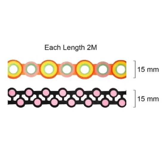 Wrapables Bright Geometric Design Hollow Washi Masking Tape 4M Length Total (Set of 2) image {12}