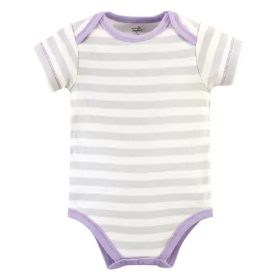Touched by Nature Baby Girl Organic Cotton Bodysuits 5pk, Lavender image {2}