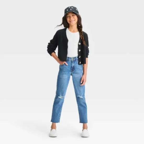 Girls' Cropped Fuzzy Cardigan Sweater - art class&trade; image {2}